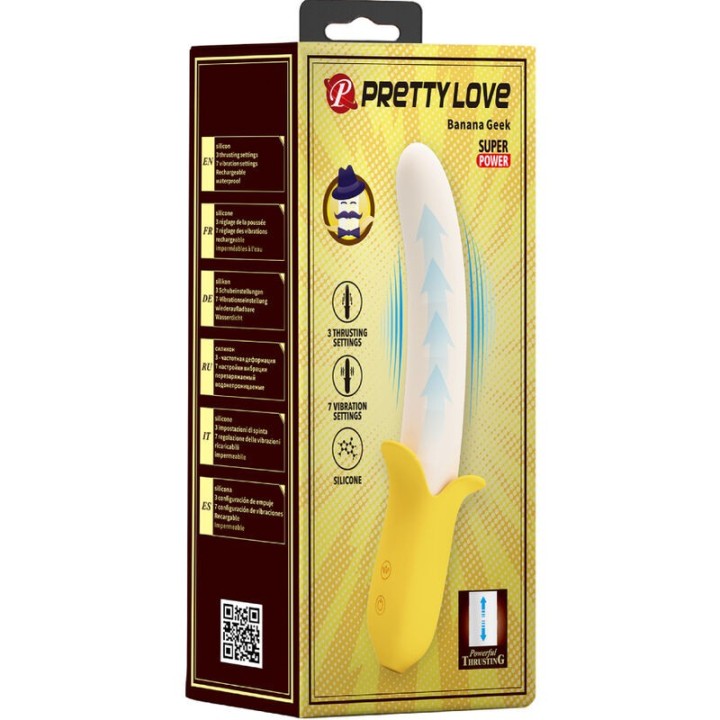 Banana Geek Super Power 7 Vibrationen Up&Down Silikon Schwarz von Pretty Love | Fesselliebe.de