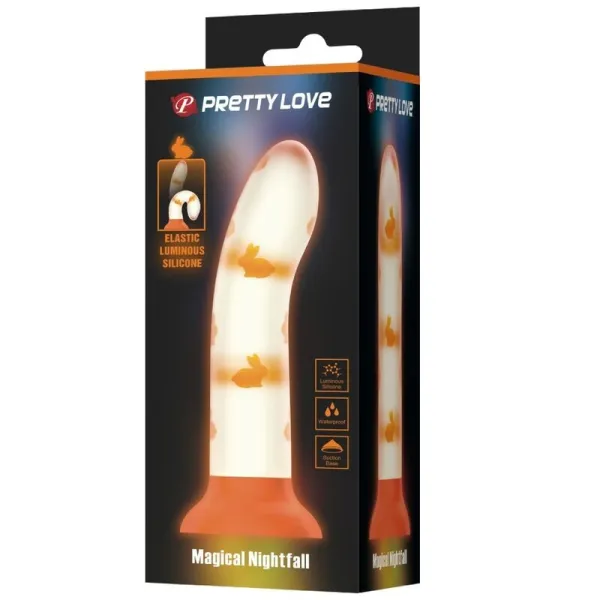 Magischer Nacht-Dildo ohne Vibration Leuchtendes Orange von Pretty Love Flirtation | Fesselliebe.de
