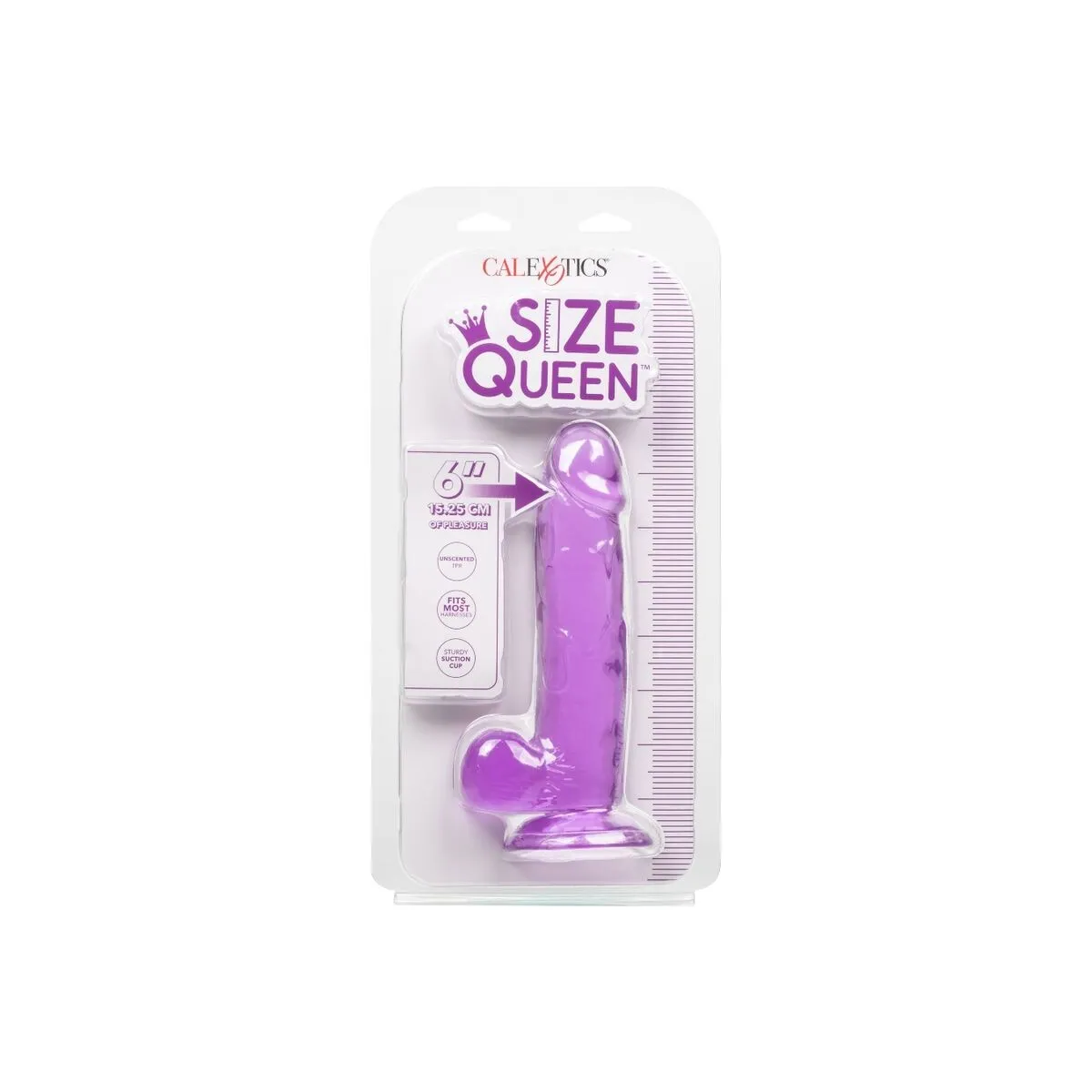 Grösse Königin-Dildo Lila 15,3 cm von Calexotics | Fesselliebe.de