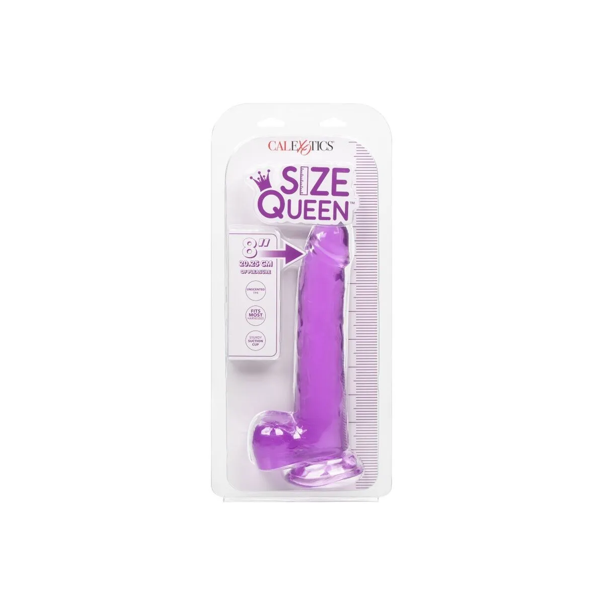 Grösse Königin-Dildo Lila 20,3 cm von Calexotics | Fesselliebe.de