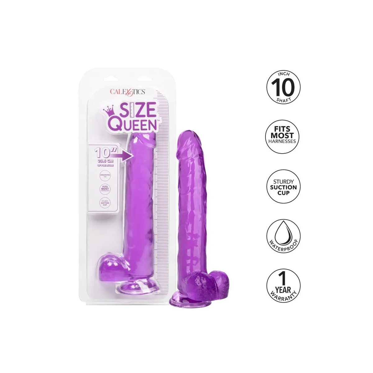 Grösse Königin-Dildo Lila 25,5 cm von Calexotics | Fesselliebe.de