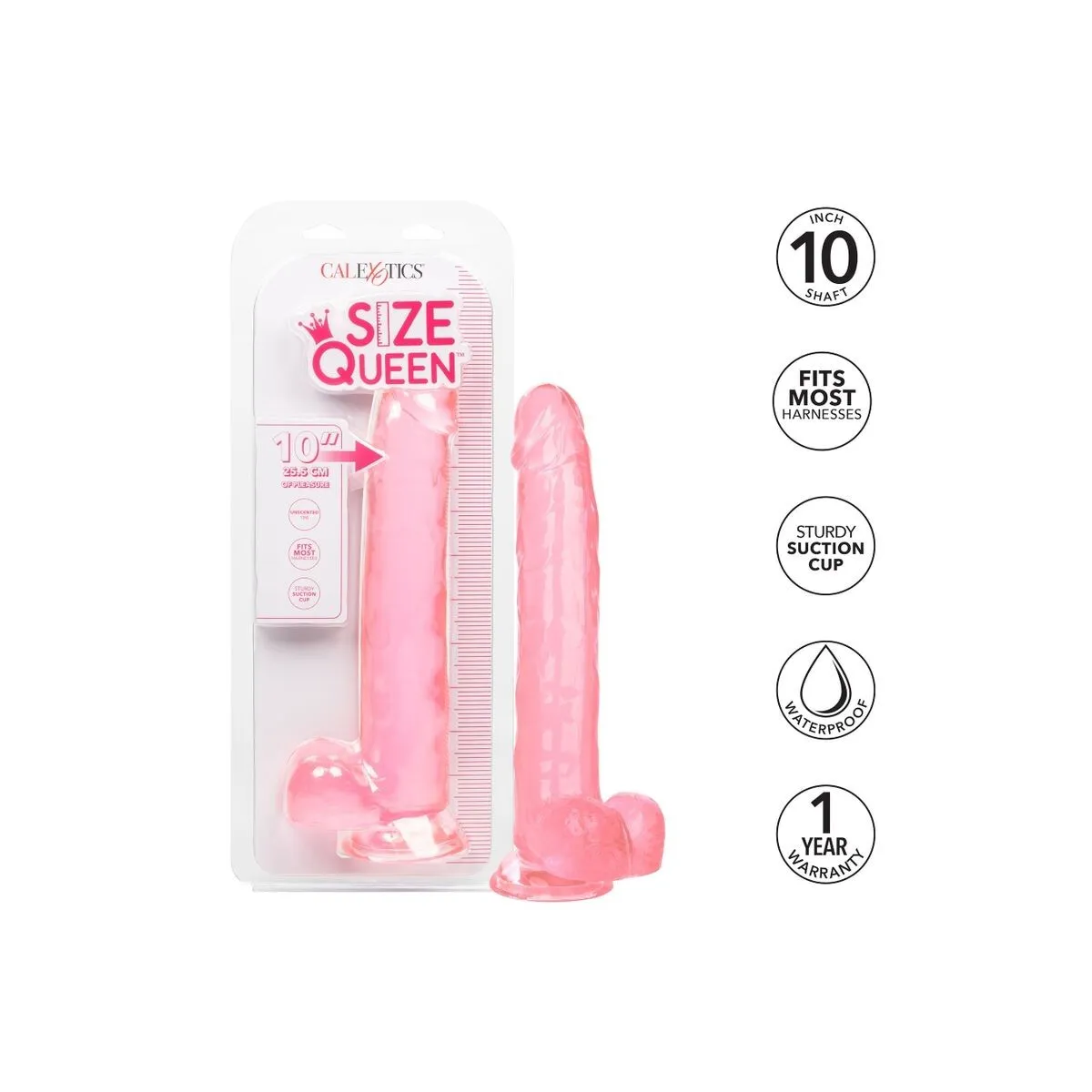 Grösse Königin-Dildo Rosa 25,5 cm von Calexotics | Fesselliebe.de