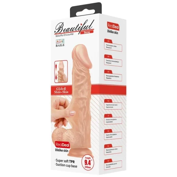 Buraq Flexibler Realistischer Dildo 24 cm natürlich von Baile Dildos | Fesselliebe.de