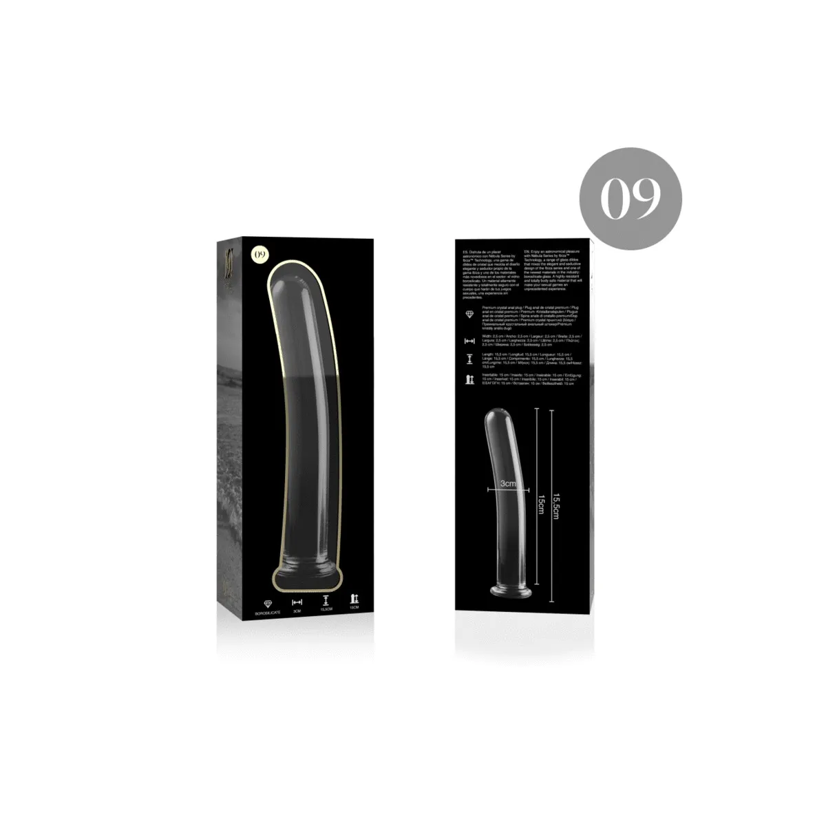 Modell 9 Dildo Borosilikatglas Klar 15,5 cm -O- 2,5 cm von Nebula Series By Ibiza | Fesselliebe.de