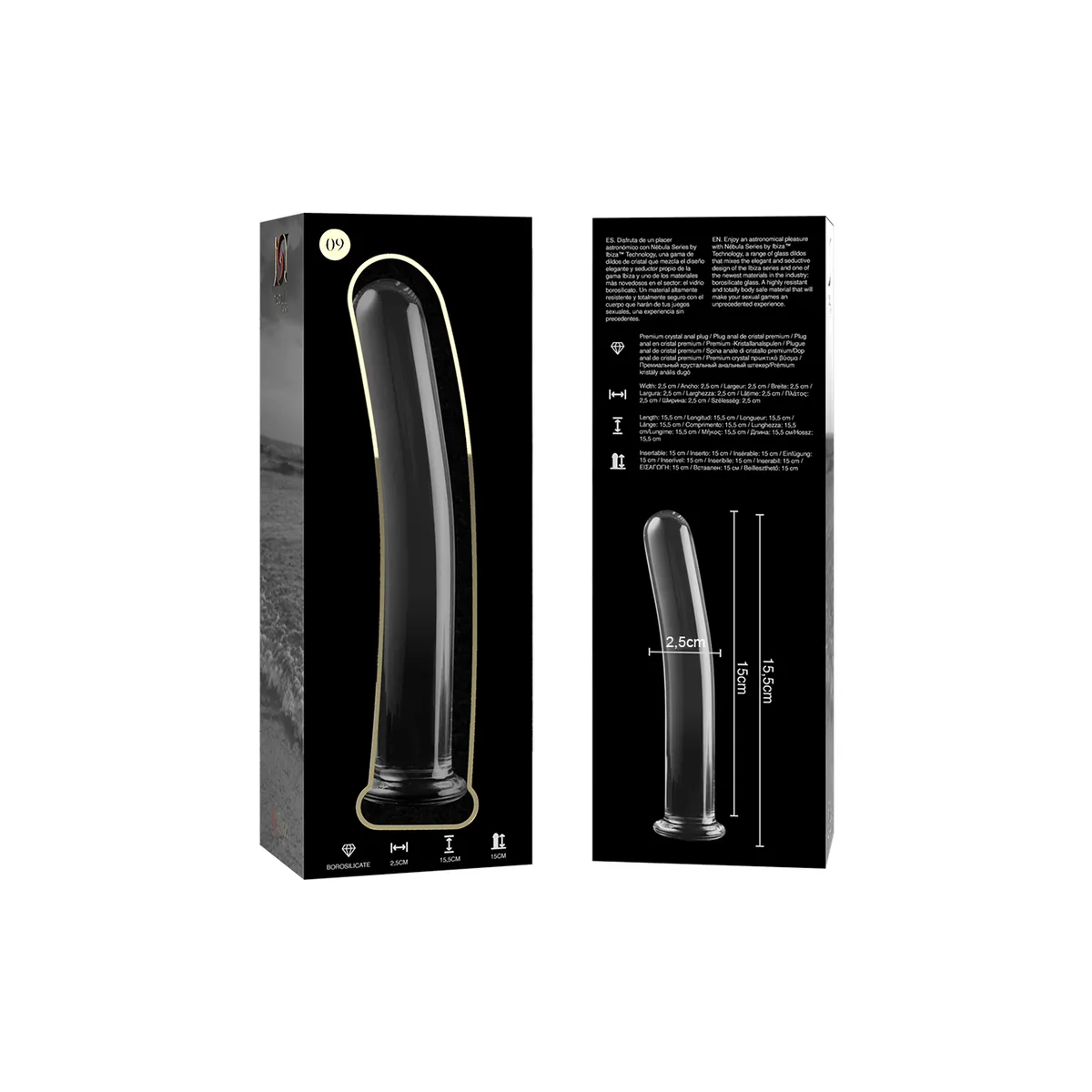 Modell 9 Dildo Borosilikatglas Klar 15,5 cm -O- 2,5 cm von Nebula Series By Ibiza | Fesselliebe.de