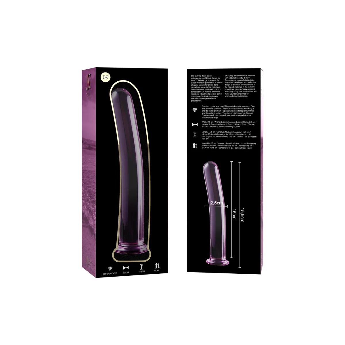 Modell 9 Dildo Borosilikatglas Rosa 15,5 cm -O- 2,5 cm von Nebula Series By Ibiza | Fesselliebe.de