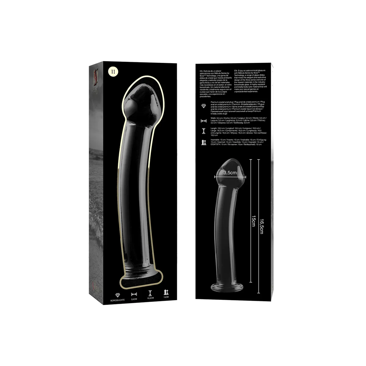 Modell 11 Dildo Borosilikatglas Klar 16 cm -O- 3 cm von Nebula Series By Ibiza | Fesselliebe.de