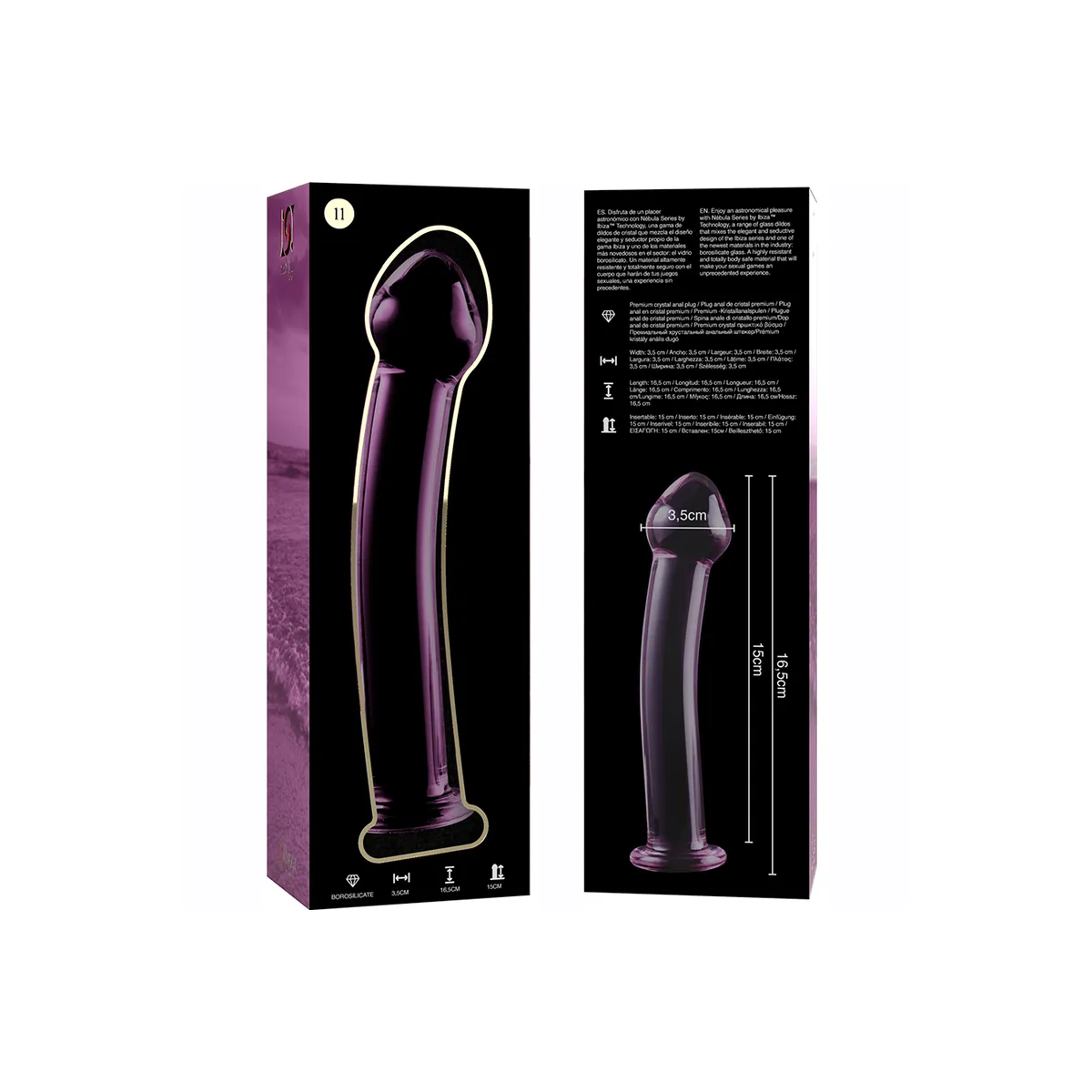 Modell 11 Dildo Borosilikatglas Rosa 16 cm -O- 3 cm von Nebula Series By Ibiza | Fesselliebe.de