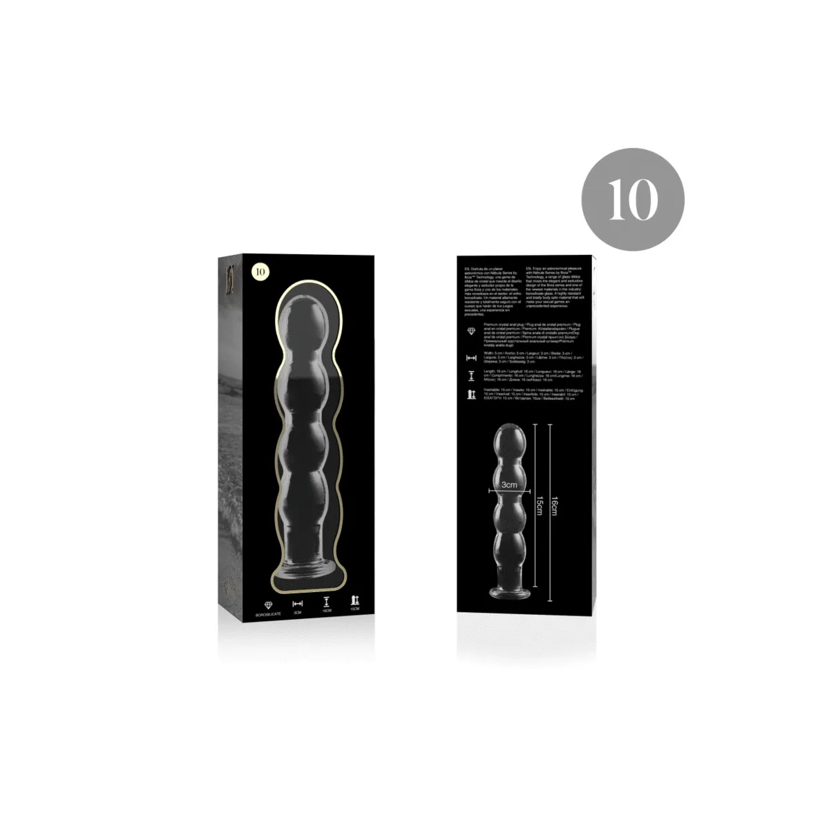 Modell 10 Dildo Borosilikatglas Klar 16,5 cm -O- 3,5 cm von Nebula Series By Ibiza | Fesselliebe.de