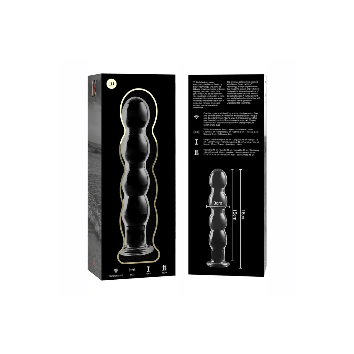 Modell 10 Dildo Borosilikatglas Klar 16,5 cm -O- 3,5 cm von Nebula Series By Ibiza | Fesselliebe.de