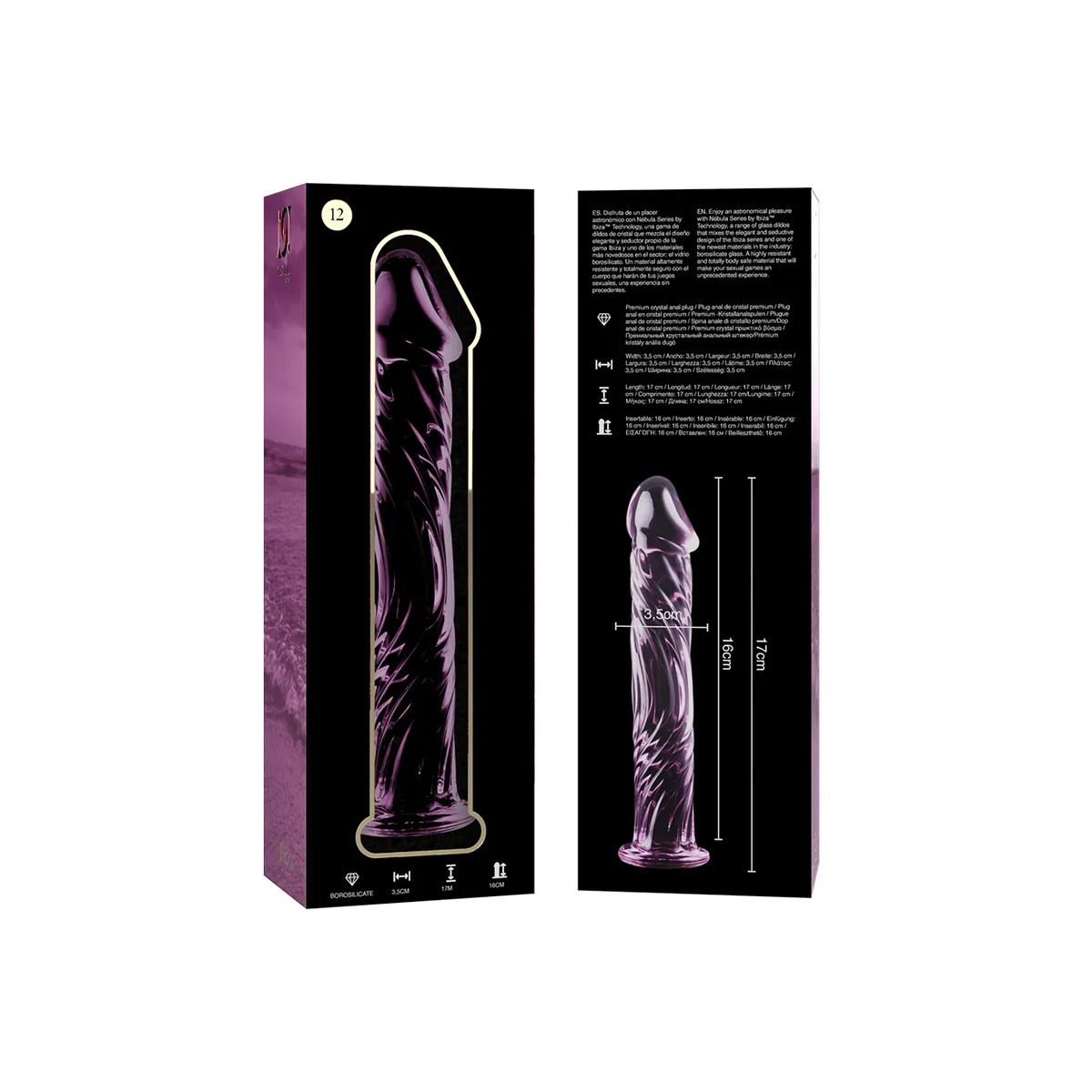 Modell 12 Dildo Borosilikatglas Rosa 17 cm -O- 3,5 cm von Nebula Series By Ibiza | Fesselliebe.de