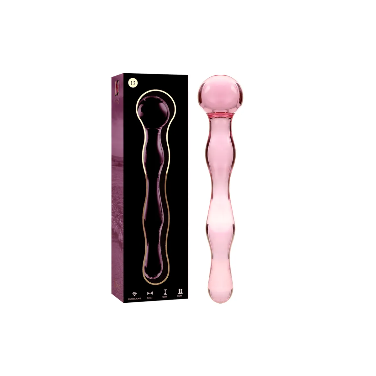 Modell 13 Dildo Borosilikatglas Rosa 18 cm -O- 3,5 cm von Nebula Series By Ibiza | Fesselliebe.de