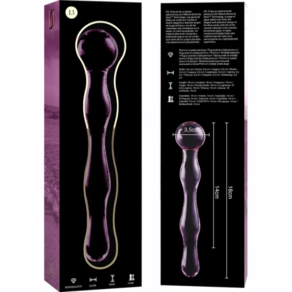 Modell 13 Dildo Borosilikatglas Rosa 18 cm -O- 3,5 cm von Nebula Series By Ibiza | Fesselliebe.de