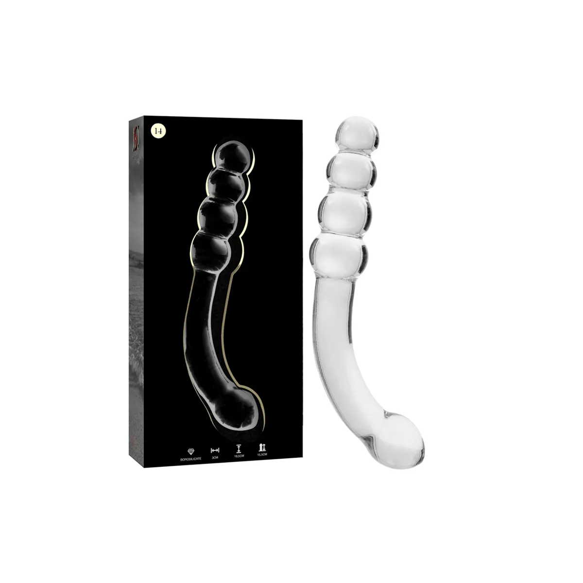 Modell 14 Dildo Borosilikatglas Klar 18,5 cm -O- 3 cm von Nebula Series By Ibiza | Fesselliebe.de