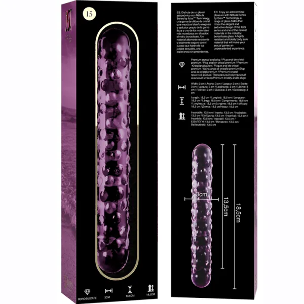 Modell 15 Dildo Borosilikatglas Rosa 18,5 cm -O- 3 cm von Nebula Series By Ibiza | Fesselliebe.de