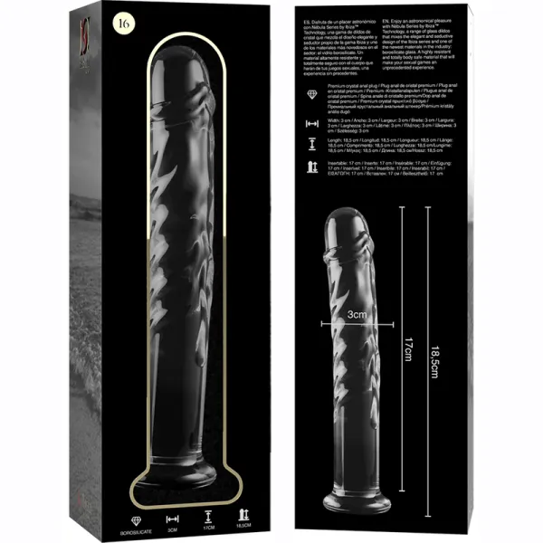 Modell 16 Dildo Borosilikatglas Klar 18,5 cm -O- 3 cm von Nebula Series By Ibiza | Fesselliebe.de