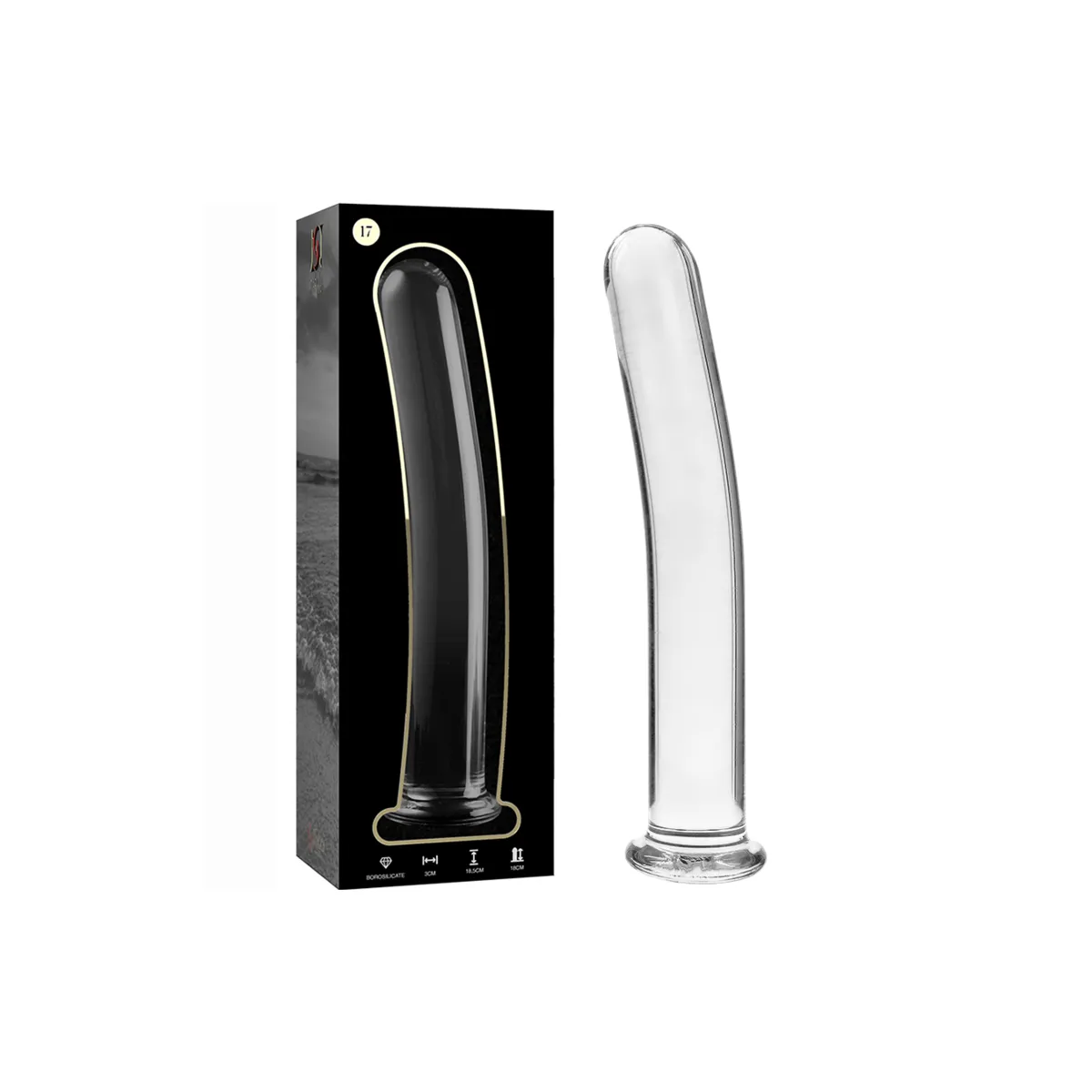 Modell 17 Dildo Borosilikatglas Klar 18,5 cm -O- 3 cm von Nebula Series By Ibiza | Fesselliebe.de
