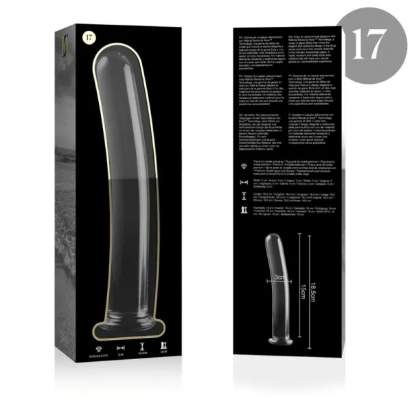 Modell 17 Dildo Borosilikatglas Klar 18,5 cm -O- 3 cm von Nebula Series By Ibiza | Fesselliebe.de