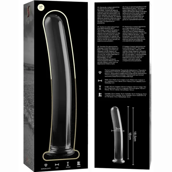 Modell 17 Dildo Borosilikatglas Klar 18,5 cm -O- 3 cm von Nebula Series By Ibiza | Fesselliebe.de