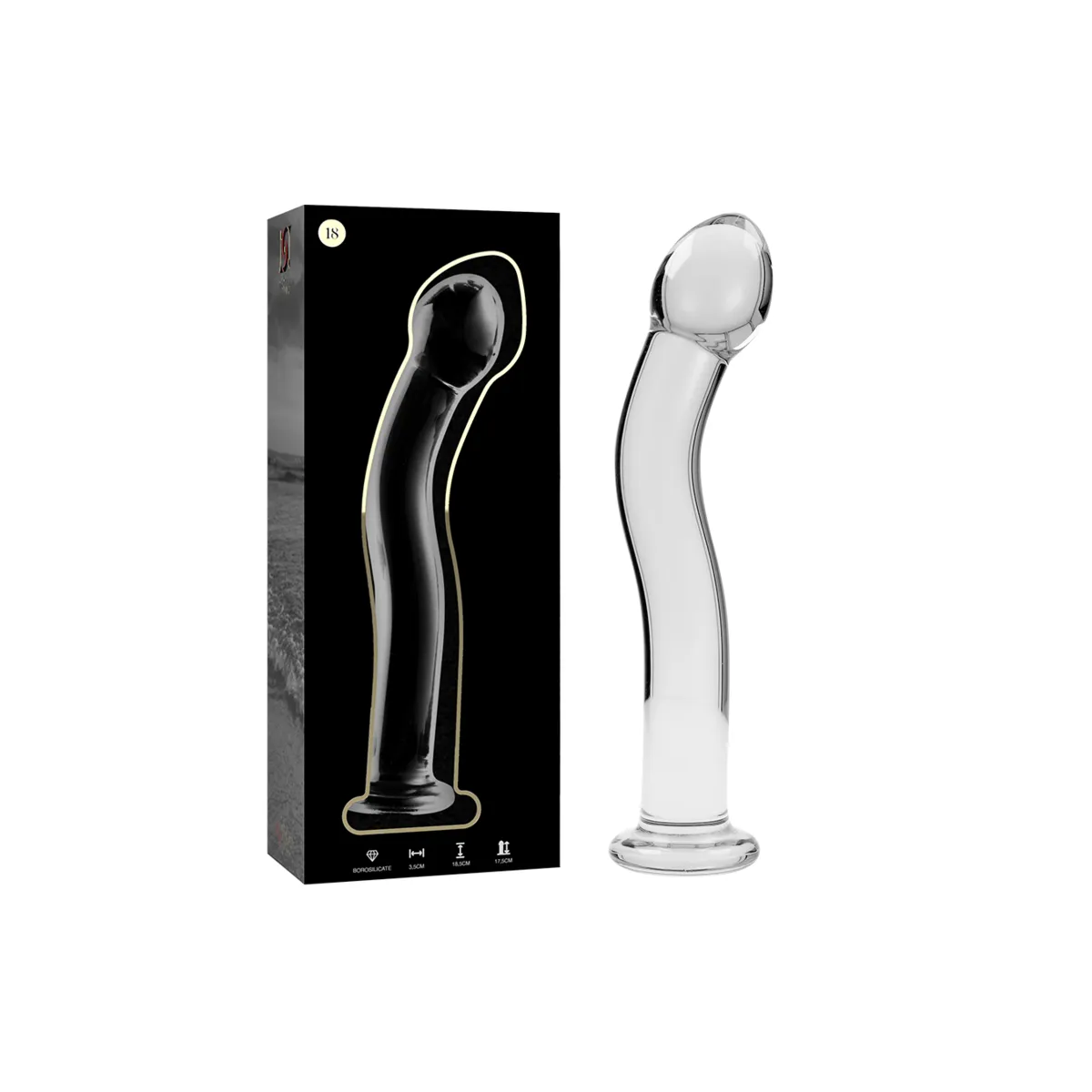Modell 18 Dildo Borosilikatglas Klar 18,5 cm -O- 3,5 cm von Nebula Series By Ibiza | Fesselliebe.de