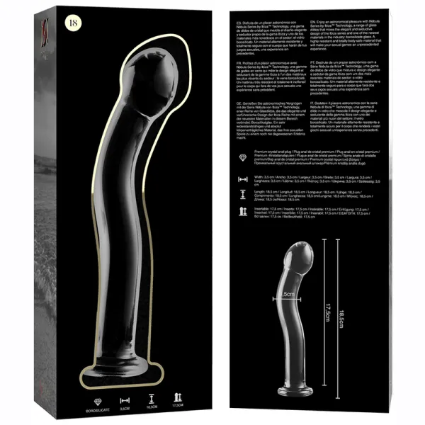 Modell 18 Dildo Borosilikatglas Klar 18,5 cm -O- 3,5 cm von Nebula Series By Ibiza | Fesselliebe.de