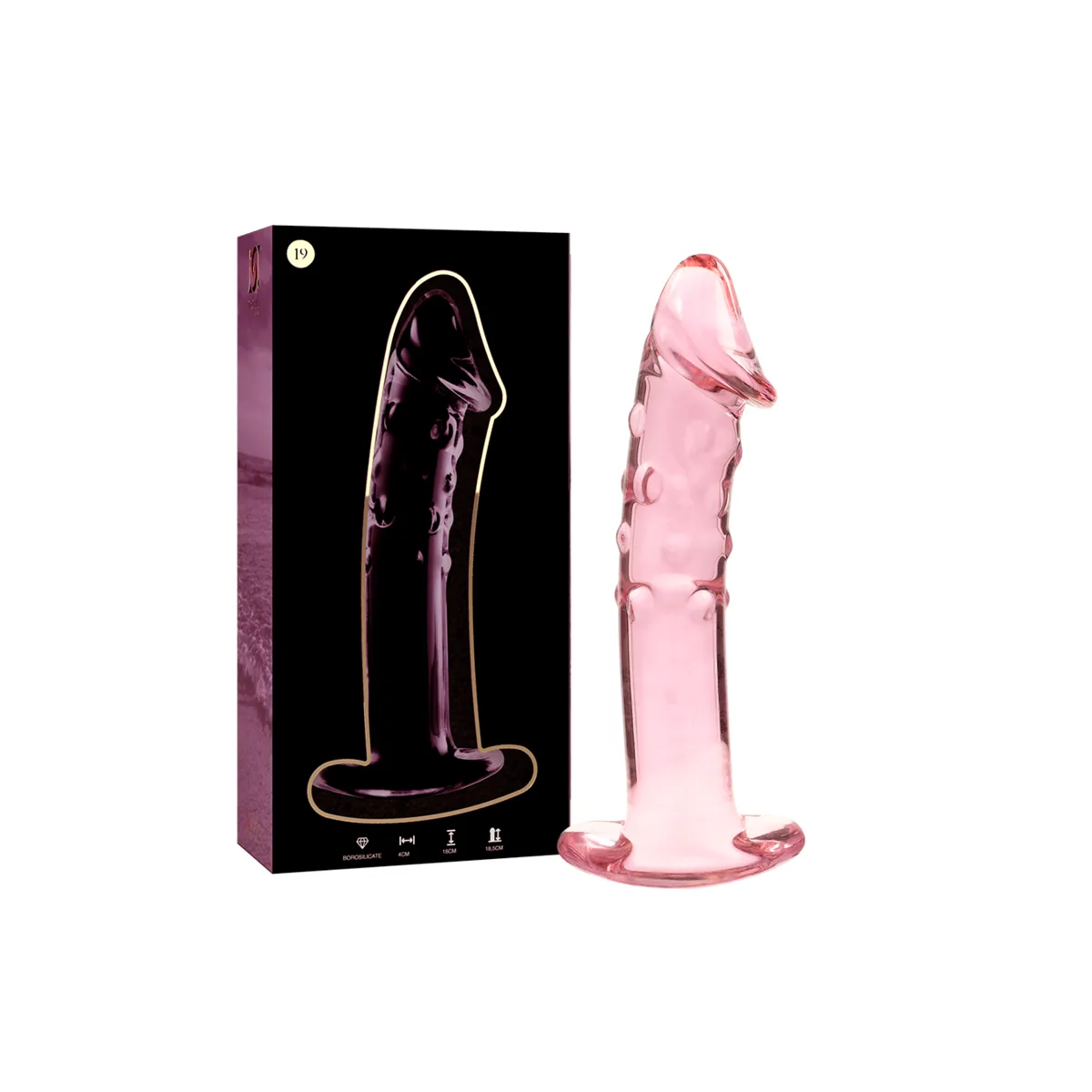 Modell 19 Dildo Borosilikatglas Rosa 18,5 cm -O- 4 cm von Nebula Series By Ibiza | Fesselliebe.de