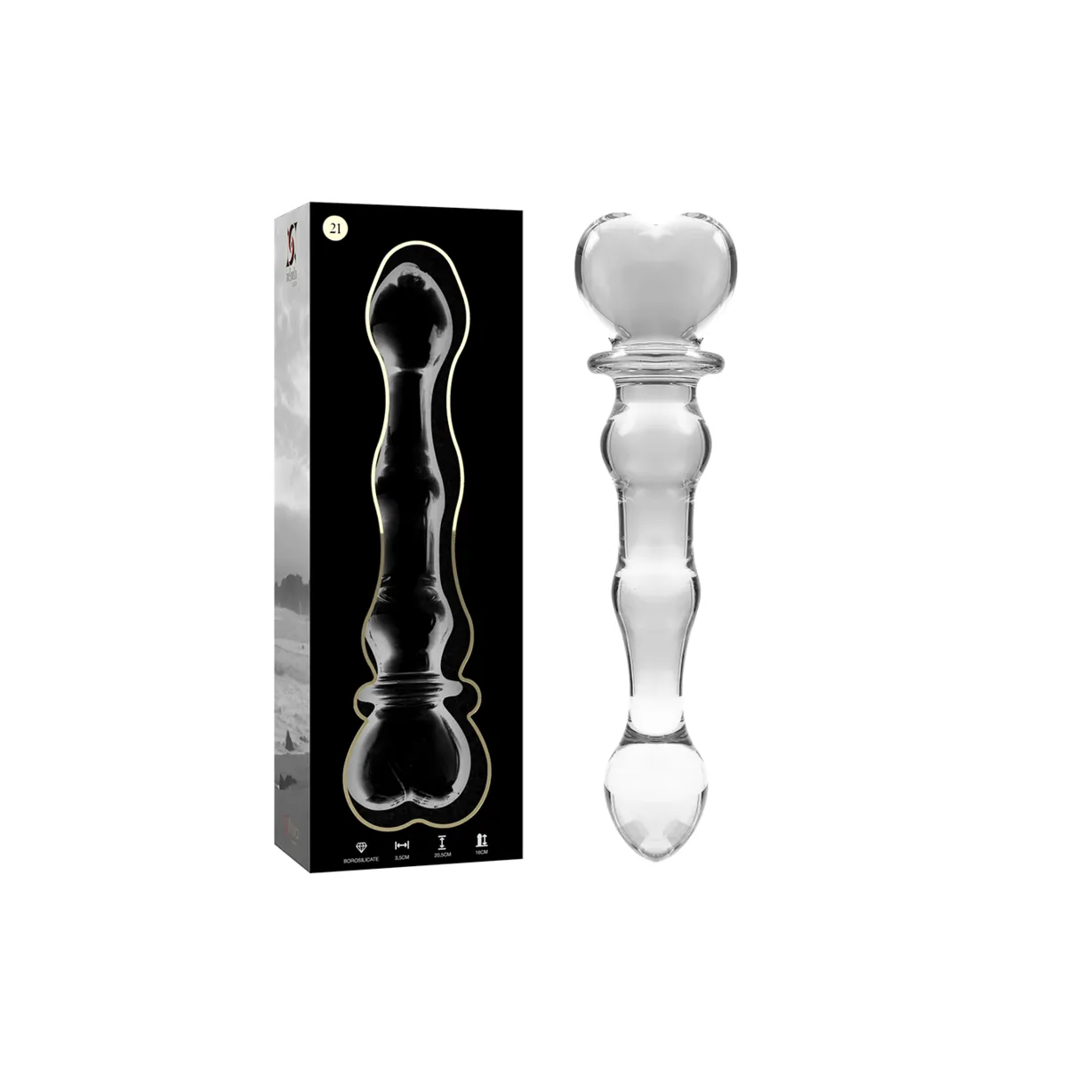 Modell 21 Dildo Borosilikatglas Klar 20,5 cm -O- 3,5 cm von Nebula Series By Ibiza | Fesselliebe.de