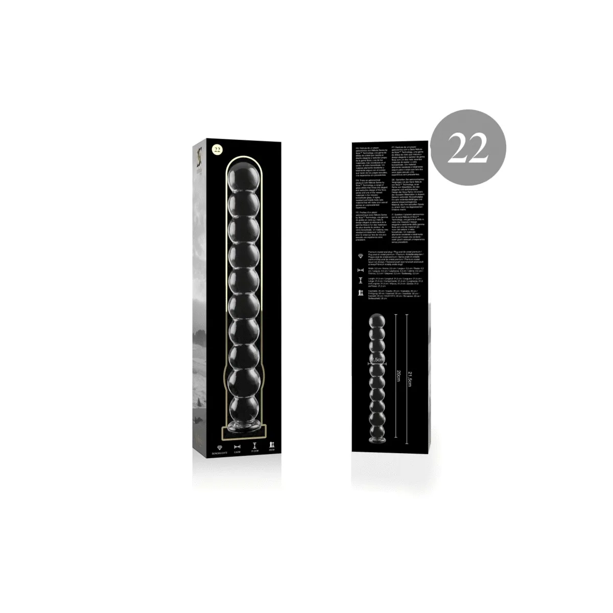 Modell 22 Dildo Borosilikatglas Klar 21,5 cm -O- 2,5 cm von Nebula Series By Ibiza | Fesselliebe.de