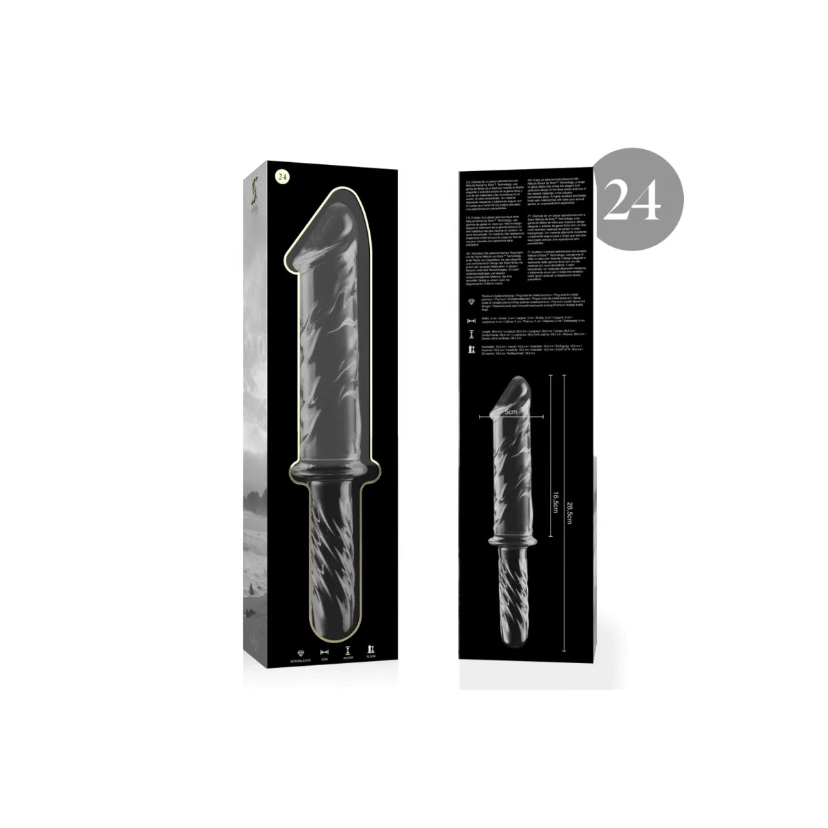 Modell 24 Dildo Borosilikatglas Klar 28,5 cm -O- 5 cm von Nebula Series By Ibiza | Fesselliebe.de