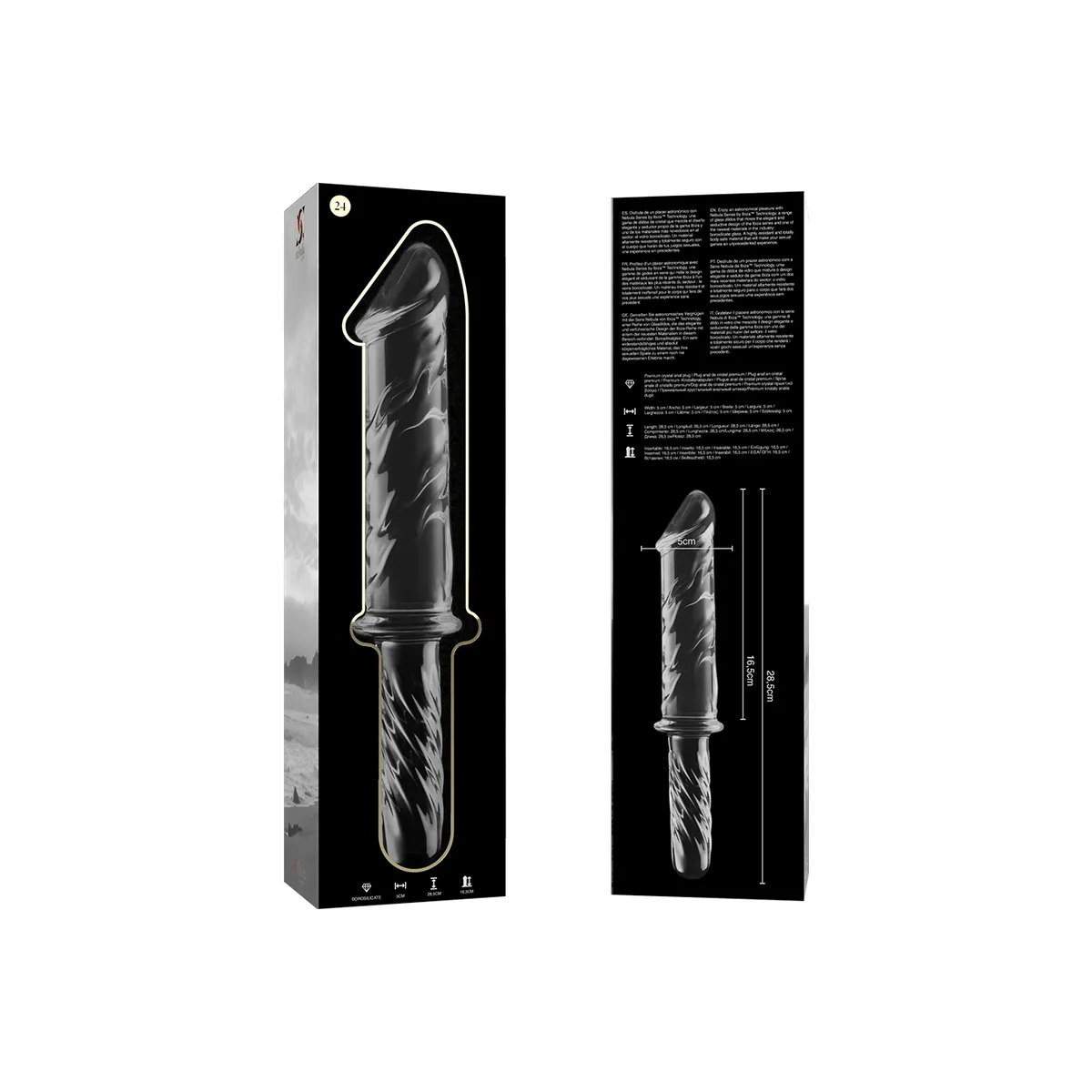 Modell 24 Dildo Borosilikatglas Klar 28,5 cm -O- 5 cm von Nebula Series By Ibiza | Fesselliebe.de