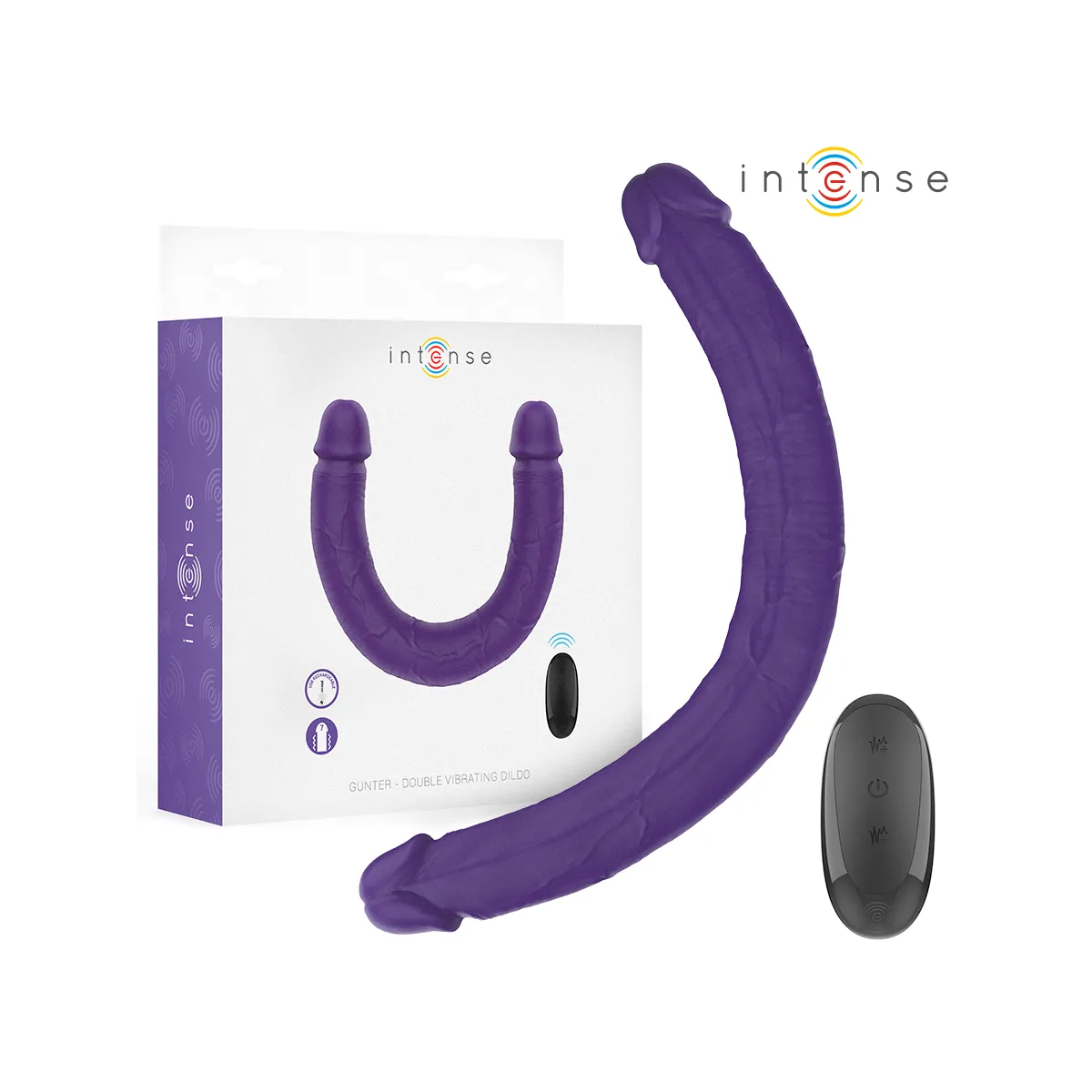 Gunter Dildo Doppelvibrator 40 cm Lila mit Fernbedienung von Intense Fun | Fesselliebe.de