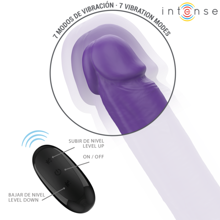 Gunter Dildo Doppelvibrator 40 cm Lila mit Fernbedienung von Intense Fun | Fesselliebe.de