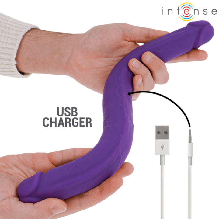 Gunter Dildo Doppelvibrator 40 cm Lila mit Fernbedienung von Intense Fun | Fesselliebe.de