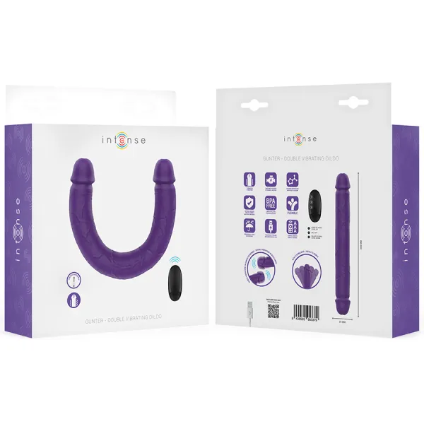 Gunter Dildo Doppelvibrator 40 cm Lila mit Fernbedienung von Intense Fun | Fesselliebe.de