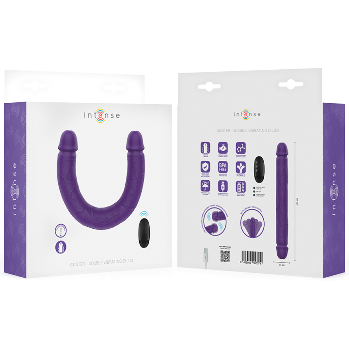 Gunter Dildo Doppelvibrator 40 cm Lila mit Fernbedienung von Intense Fun | Fesselliebe.de