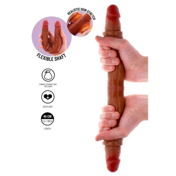 Doppelendes Silikon-Dildo Karamell 40 cm von Get Real | Fesselliebe.de