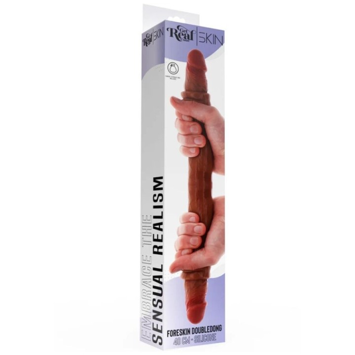 Doppelendes Silikon-Dildo Karamell 40 cm von Get Real | Fesselliebe.de