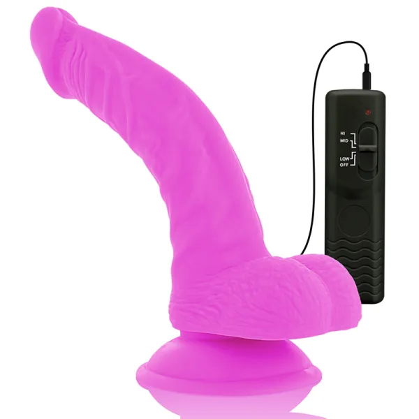 Flexibler Vibrierender Dildo Lila 21,5 cm -O- 4,5 cm von Diversia | Fesselliebe.de