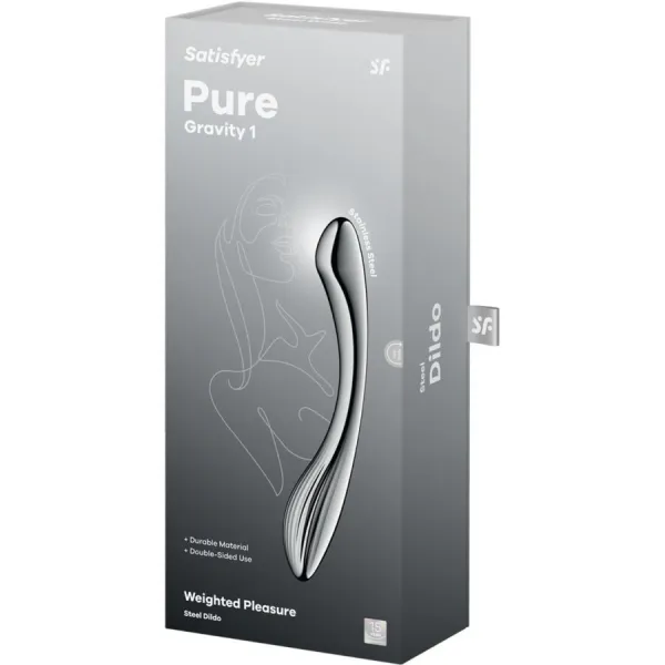 Pure Gravity 1 Doppelendeller Dildo aus Edelstahl von Satisfyer Dildo | Fesselliebe.de