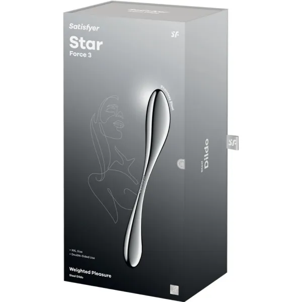 Star Force 3 Edelstahl Doppeldildo von Satisfyer Dildo | Fesselliebe.de