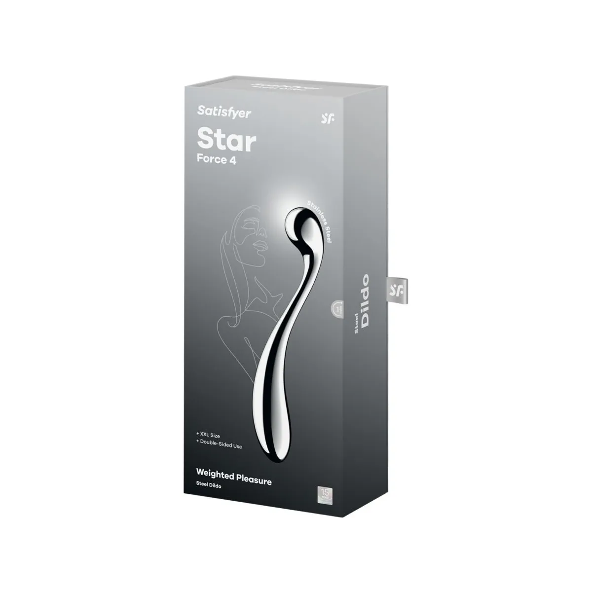 Star Force 4 Edelstahl Doppeldildo von Satisfyer Dildo | Fesselliebe.de