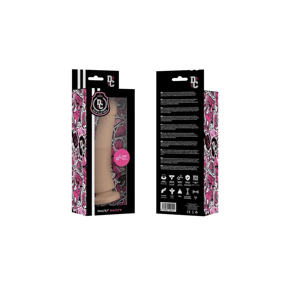 Toys Dildo natürliches Medizinisches Silikon 17 cm -O- 3 cm von Deltaclub | Fesselliebe.de