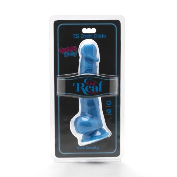 Happy Dicks 19 cm mit Bällen Blau von Get Real | Fesselliebe.de
