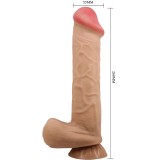 Sliding Skin Series Realistischer Dildo mit Sliding Skin Saunapf Fleisch 26 cm von Pretty Love High Grade | Fesselliebe.de