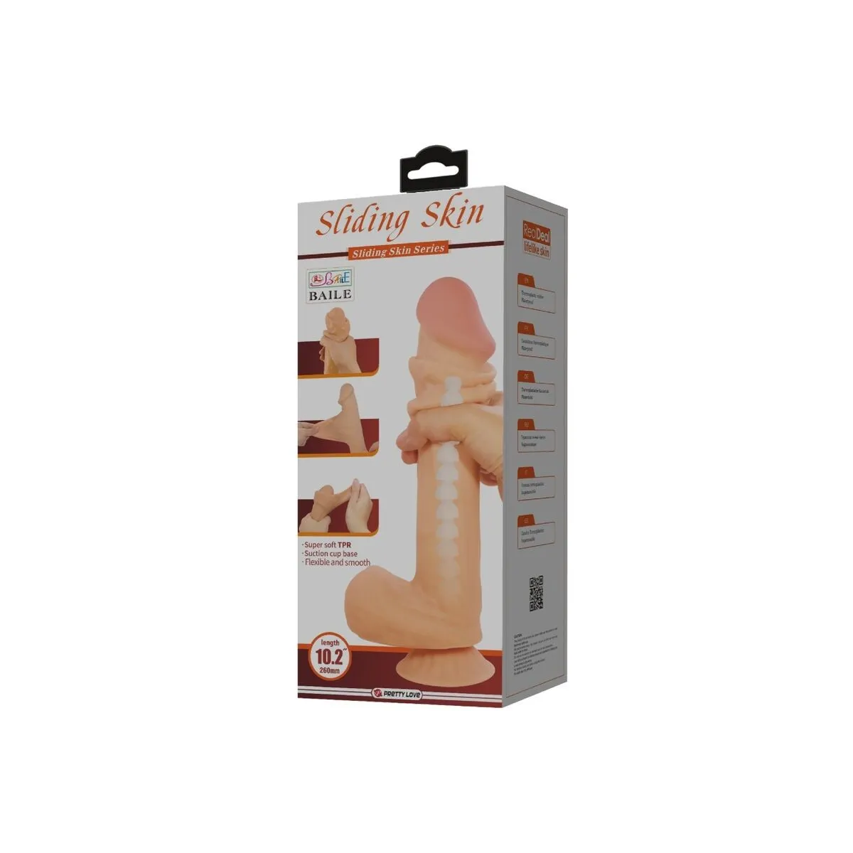 Sliding Skin Series Realistischer Dildo mit Sliding Skin Saunapf Fleisch 26 cm von Pretty Love High Grade | Fesselliebe.de
