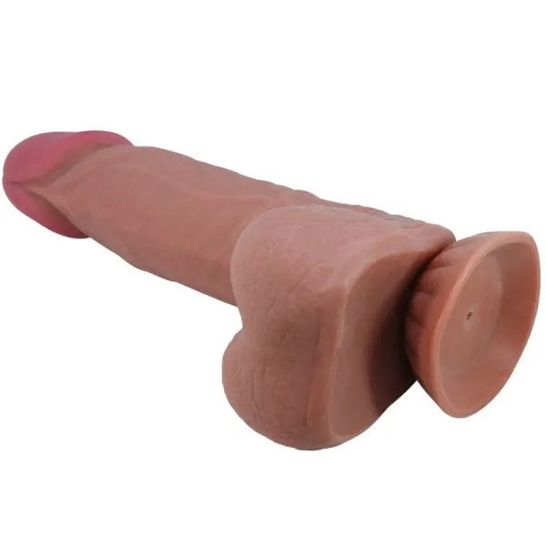 Sliding Skin Series Realistischer Dildo mit Gleitendem Braunen Haut-Saugnap 21,8 cm von Pretty Love High Grade | Fesselliebe.de