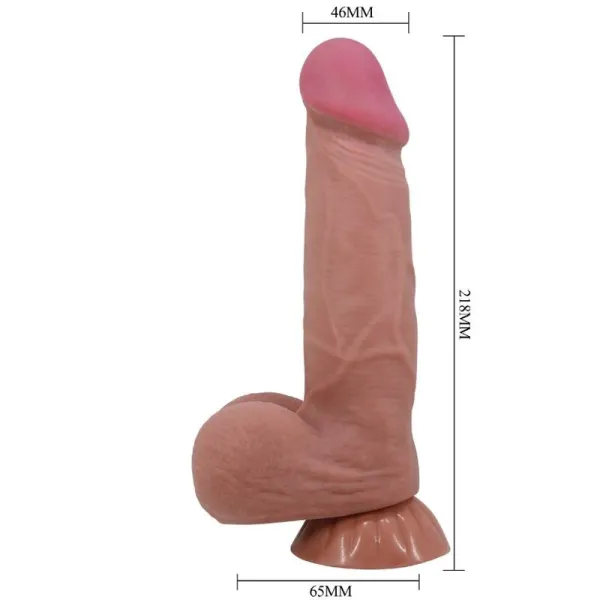 Sliding Skin Series Realistischer Dildo mit Gleitendem Braunen Haut-Saugnap 21,8 cm von Pretty Love High Grade | Fesselliebe.de