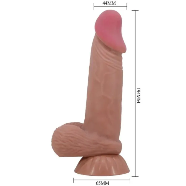 Sliding Skin Series Realistischer Dildo mit Schiebendem Braunen Hautsaugnapf 19,4 cm von Pretty Love High Grade | Fesselliebe.de