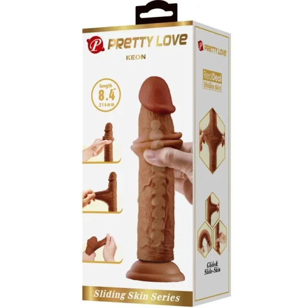 Keon Realistischer Dildo 21 cm Braun von Pretty Love | Fesselliebe.de