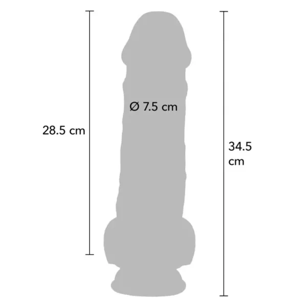 Deluxe Realistischer Penis mit Hoden, Extra Dick, 34,5 cm von Get Real | Fesselliebe.de